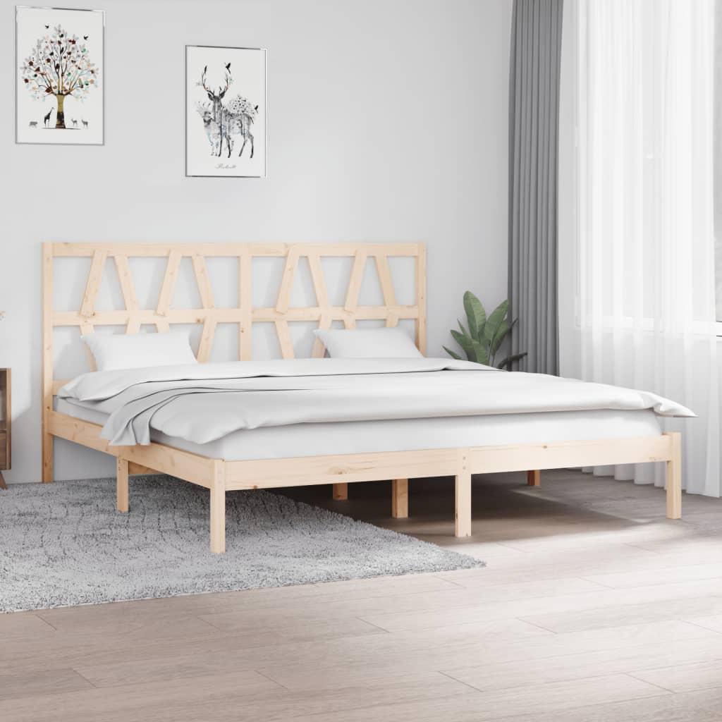 Bed Frame without Mattress Solid Wood 183x203 cm King