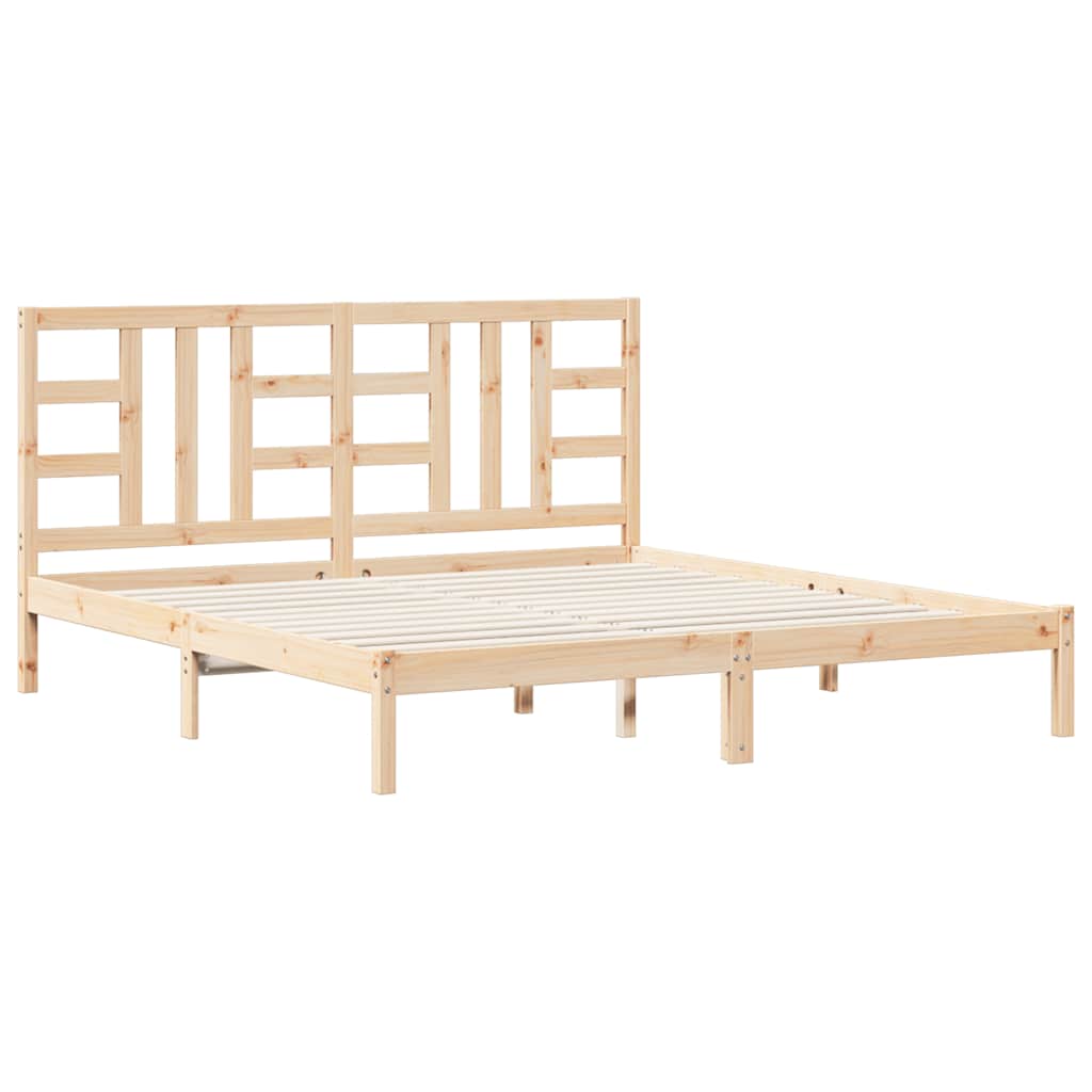 Bed Frame without Mattress 183x203 cm King Solid Wood
