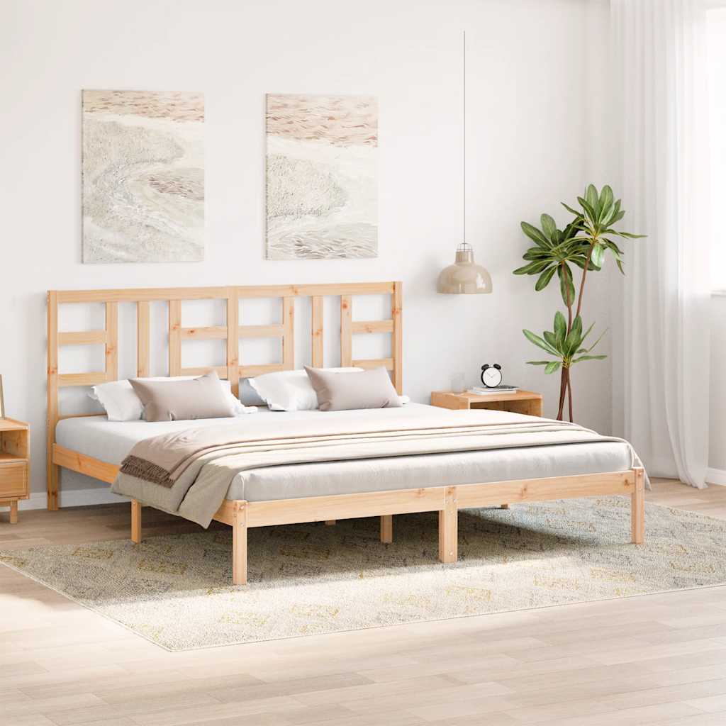 Bed Frame without Mattress 183x203 cm King Solid Wood