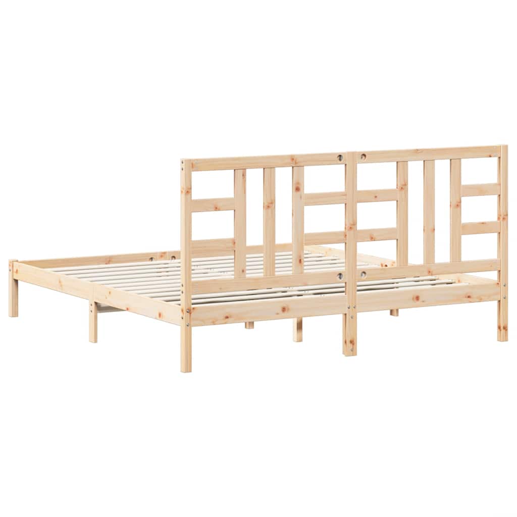 Bed Frame without Mattress 183x203 cm King Solid Wood