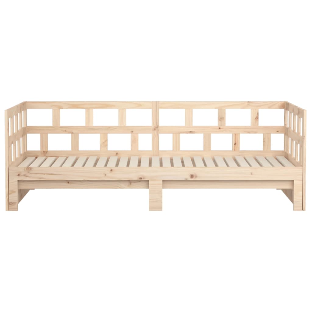 Pull-out Day Bed without Mattress Solid Wood Pine 2x(90x190) cm