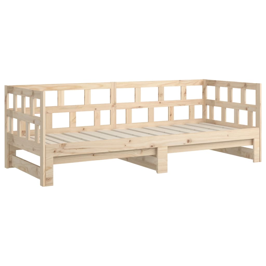 Pull-out Day Bed without Mattress Solid Wood Pine 2x(90x190) cm