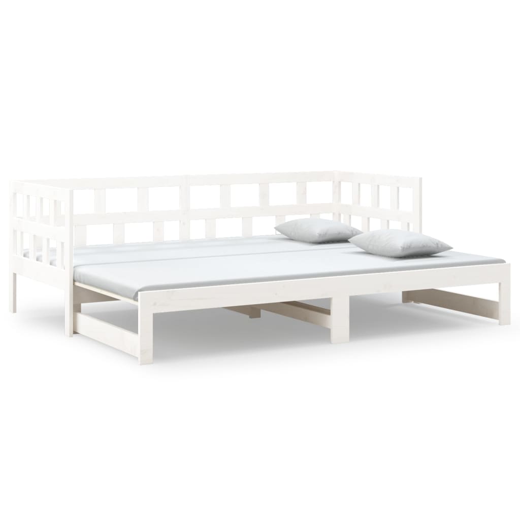 Pull-out Day Bed without Mattress White 2x(90x190) cm