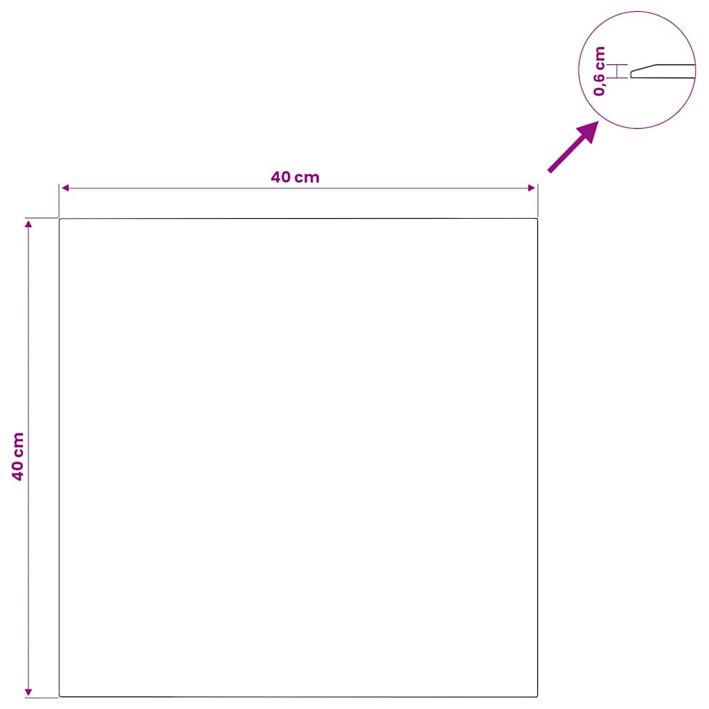 Table Top Transparent 40x40 cm Tempered Glass