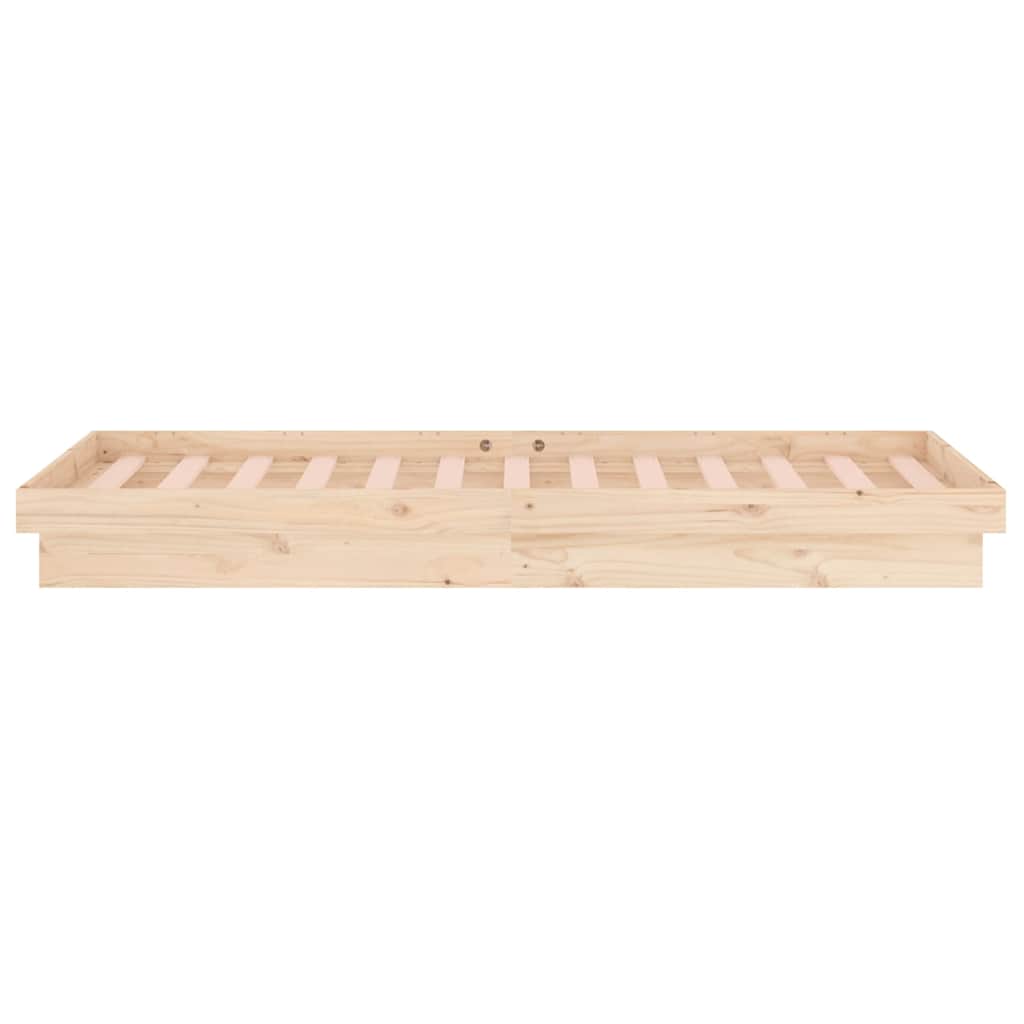 LED Bed Frame without Mattress 90x190 cm Solid Wood