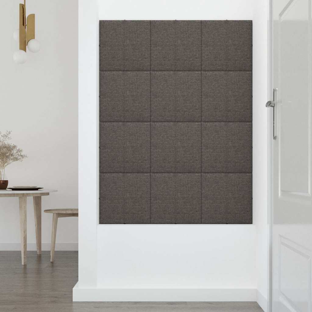 Wall Panels 12 pcs Dark Grey 30x30 cm Fabric 1,08 m²