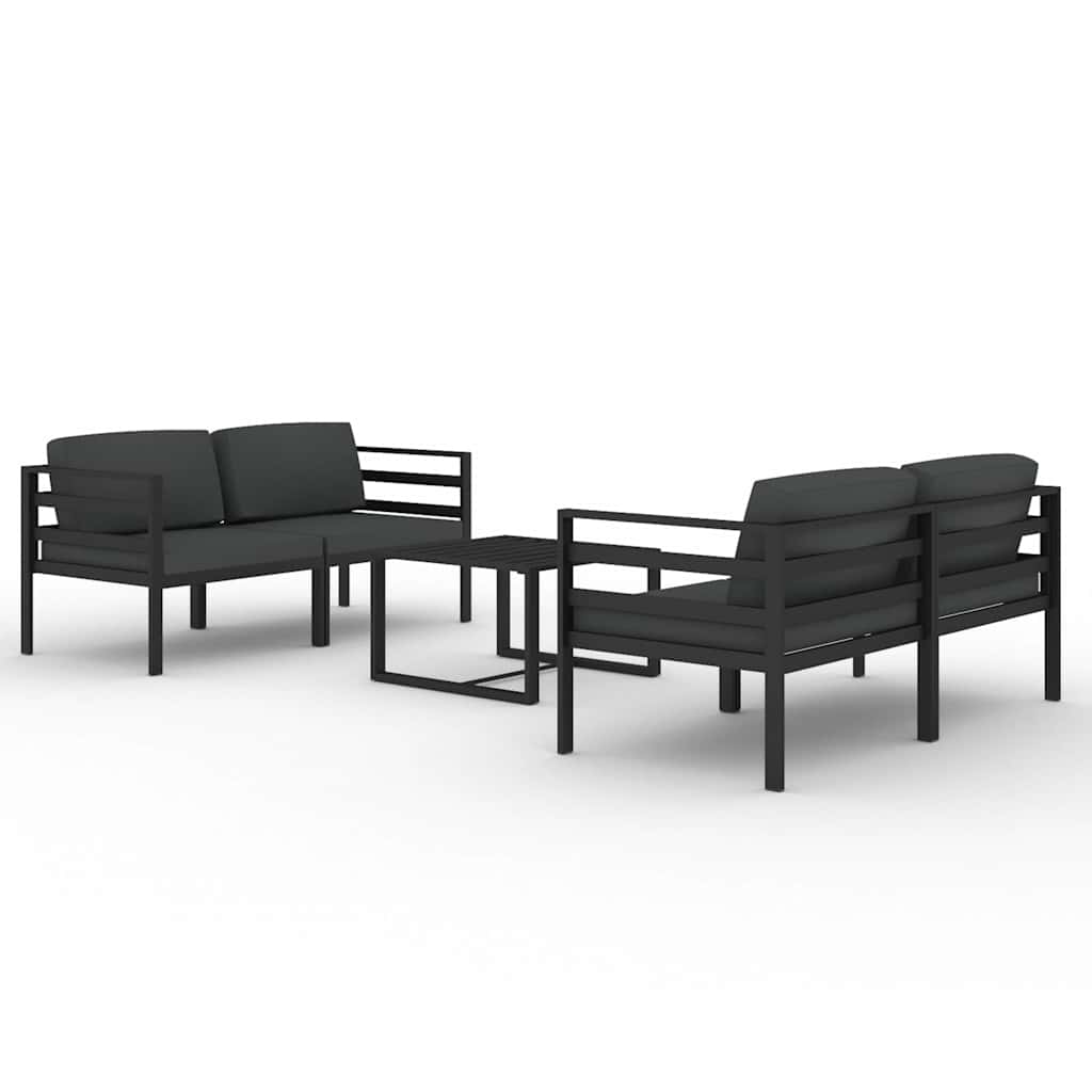 5 Piece Garden Lounge Set with Cushions Aluminium Anthracite