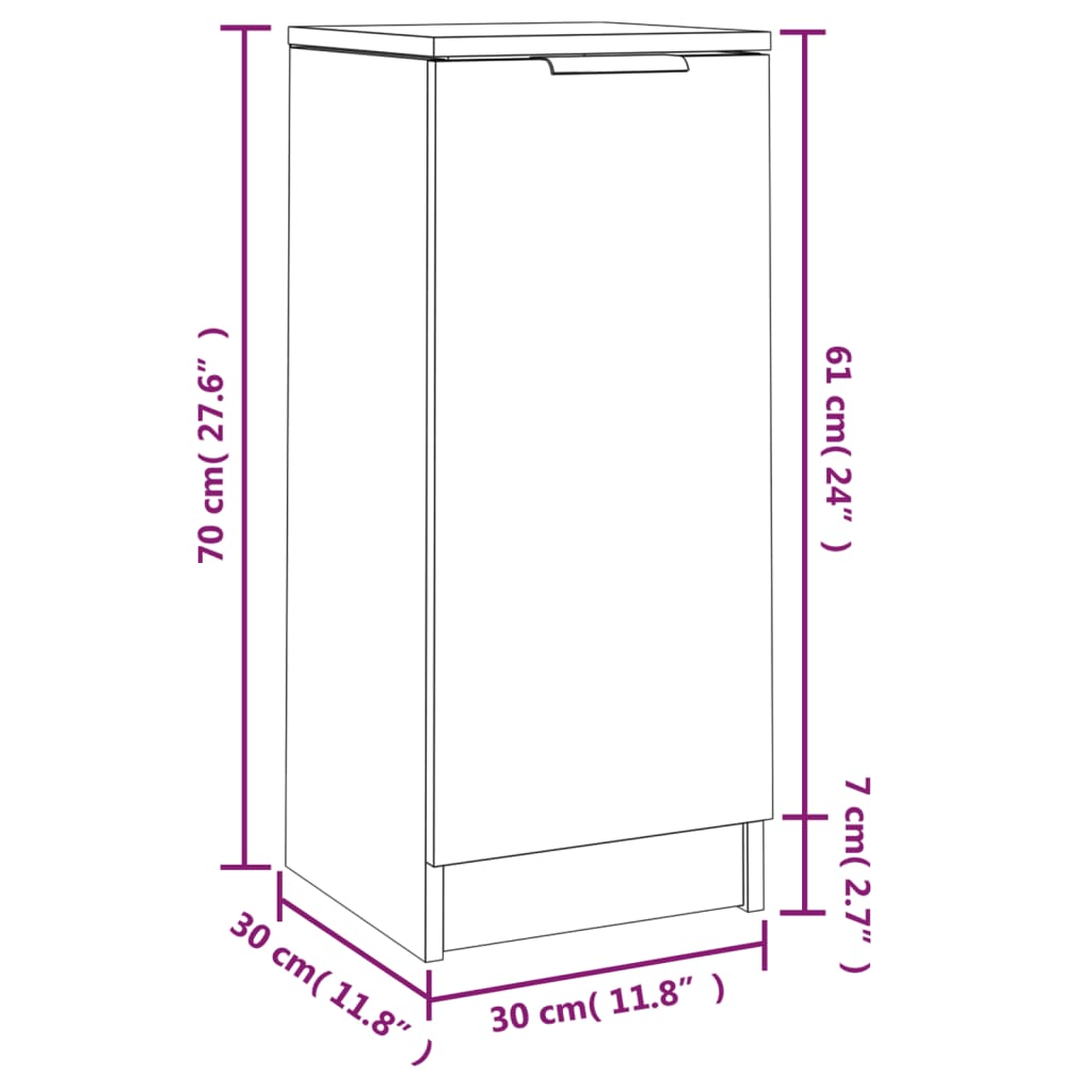 Sideboards 2 pcs Concrete Grey 30x30x70 cm Engineered Wood
