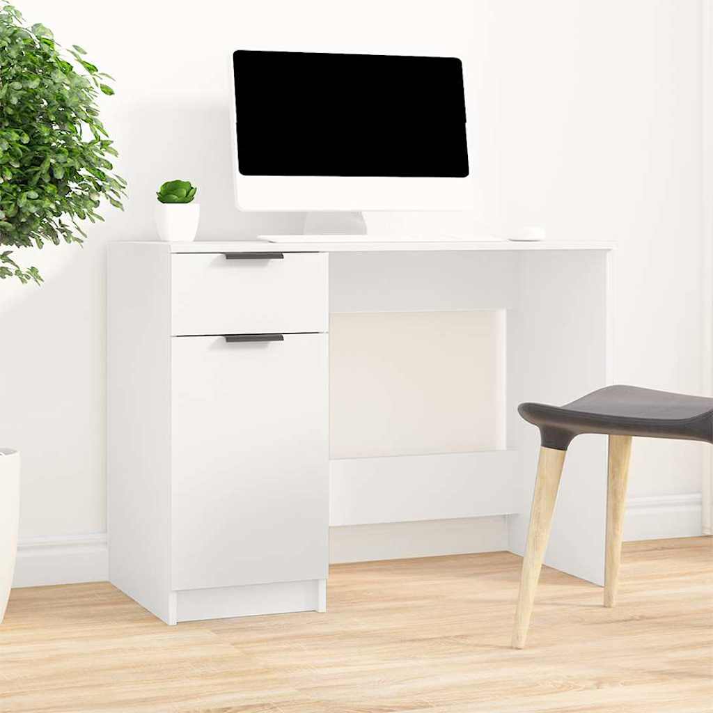 Desk White 100x50x75 cm Engineered Wood