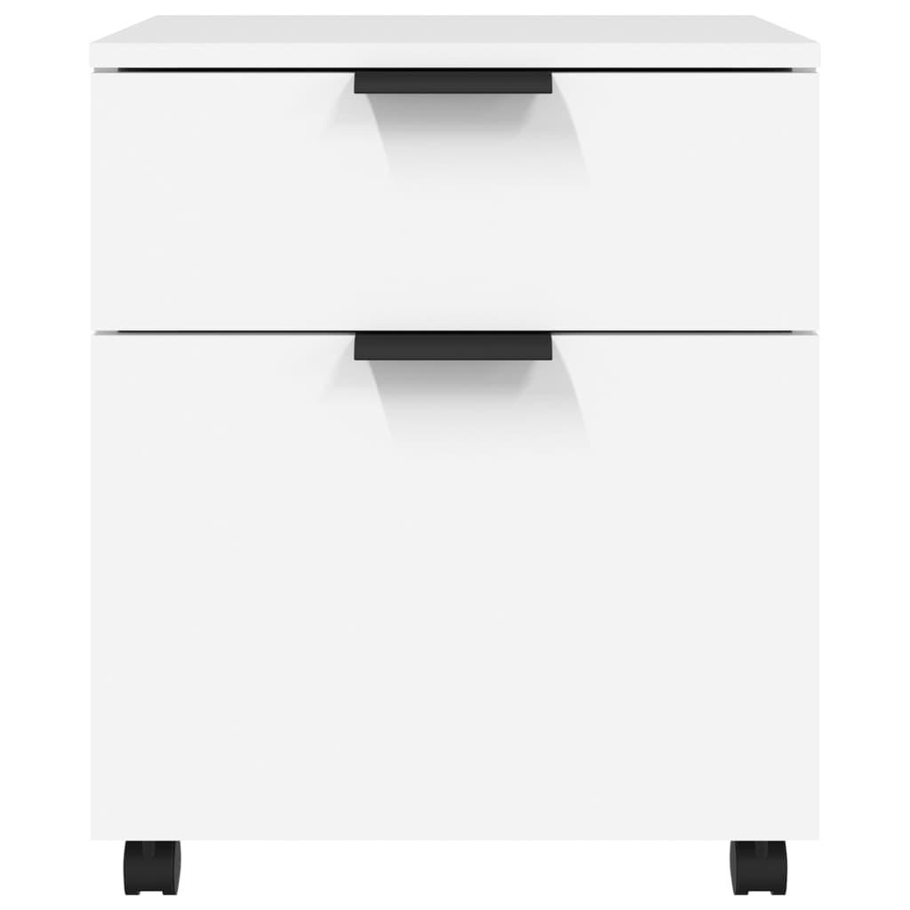 Mobile File Cabinet with Wheels White 45x38x54 cm