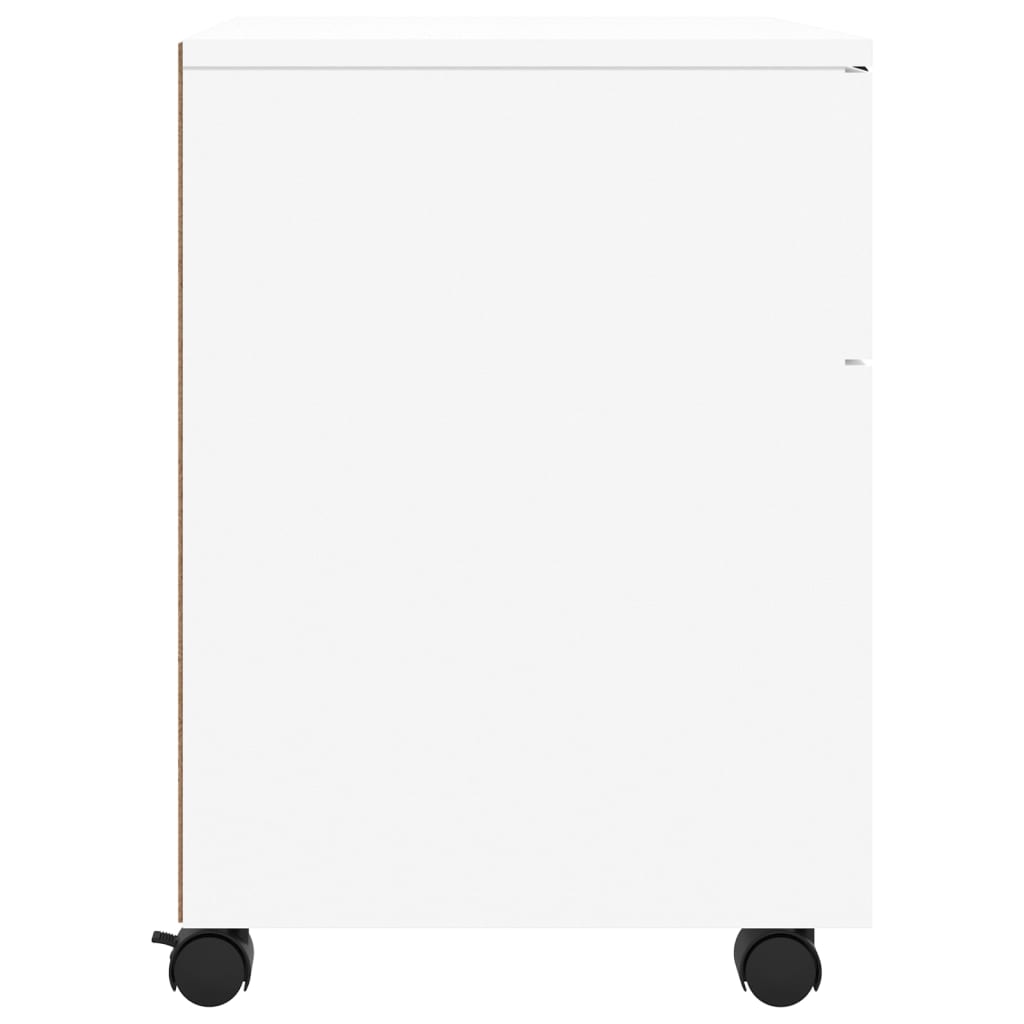 Mobile File Cabinet with Wheels White 45x38x54 cm