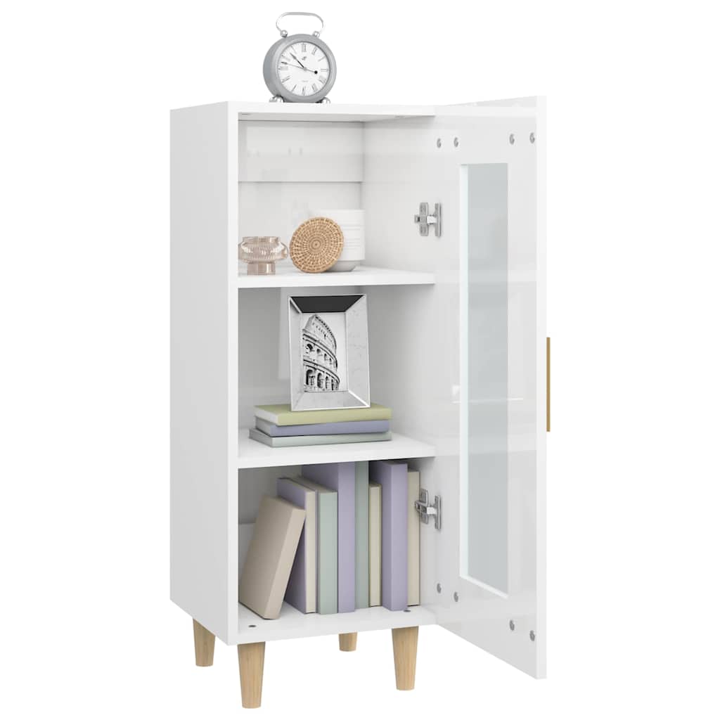 Sideboard High Gloss White 34.5x34x90 cm Engineered Wood