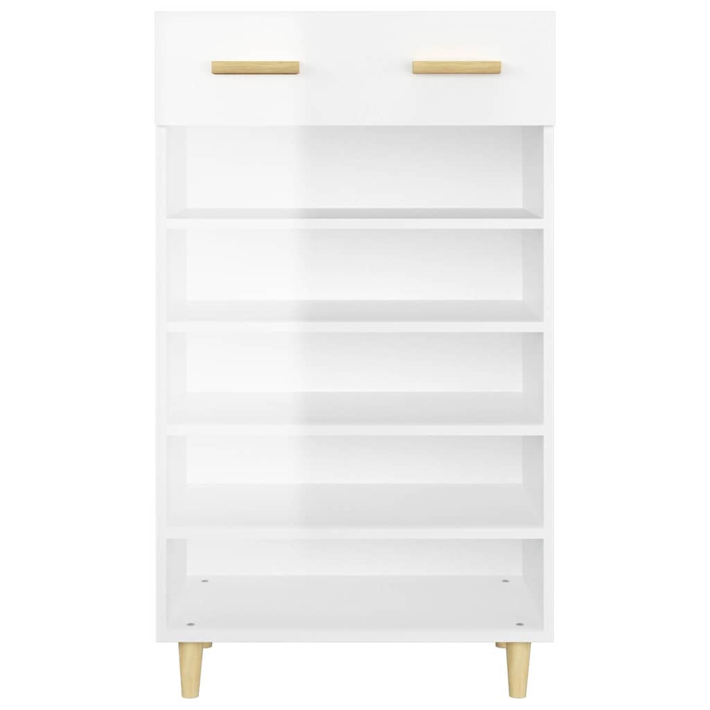 Shoe Cabinet High Gloss White 60x35x105 cm Engineered Wood