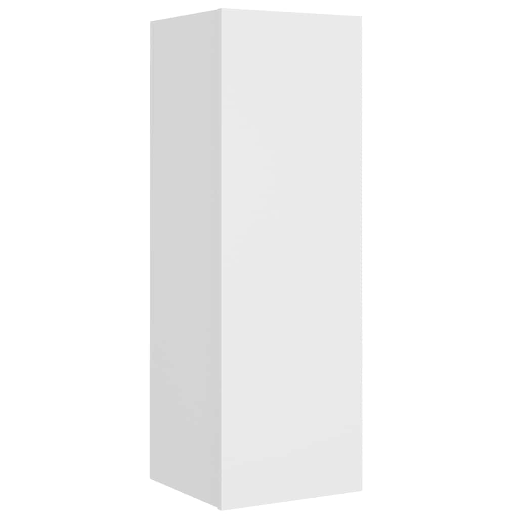 4 Piece TV Cabinet Set White Engineered Wood