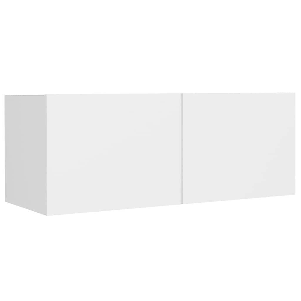 8 Piece TV Cabinet Set White Engineered Wood
