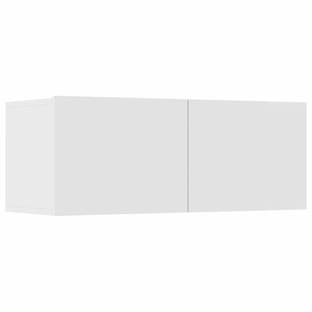 6 Piece TV Cabinet Set White Engineered Wood