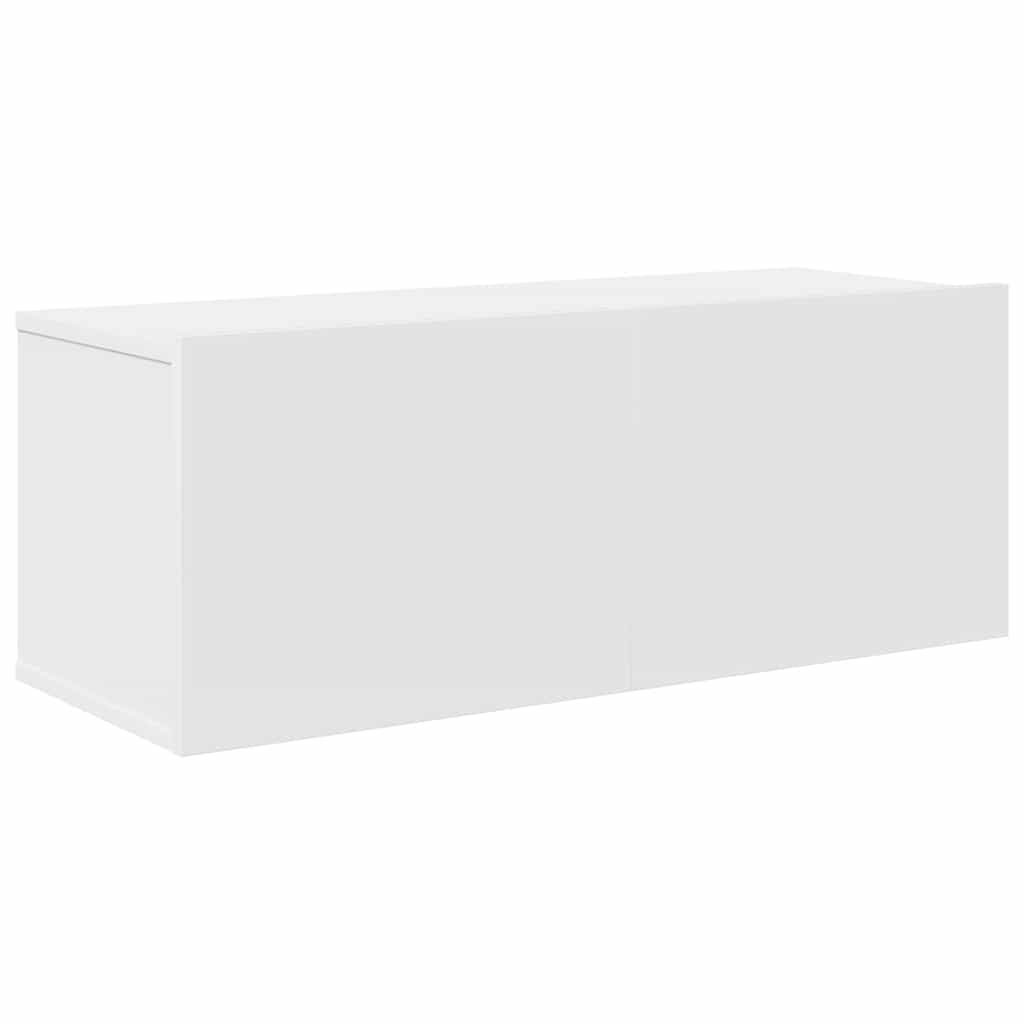7 Piece TV Cabinet Set White Engineered Wood