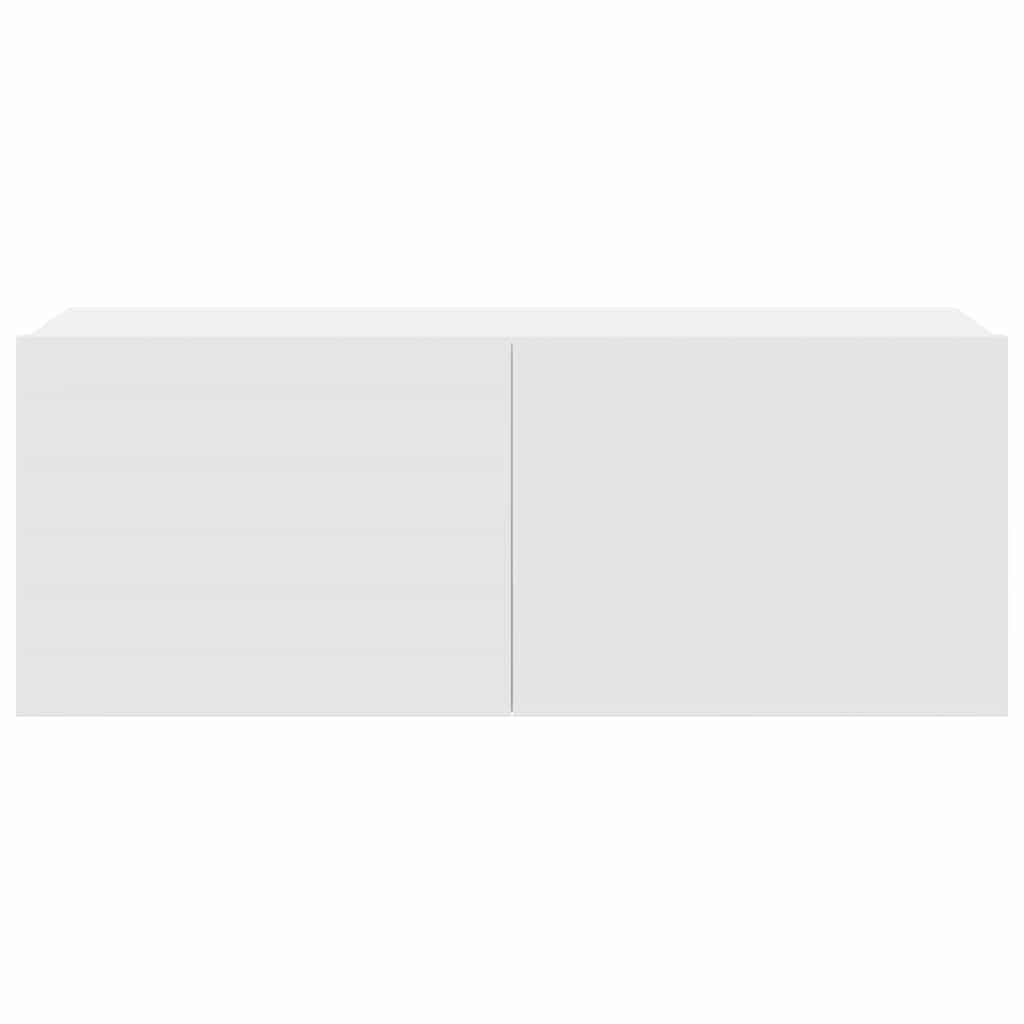 7 Piece TV Cabinet Set White Engineered Wood