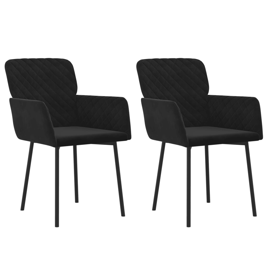 Dining Chairs 2 pcs Black Velvet
