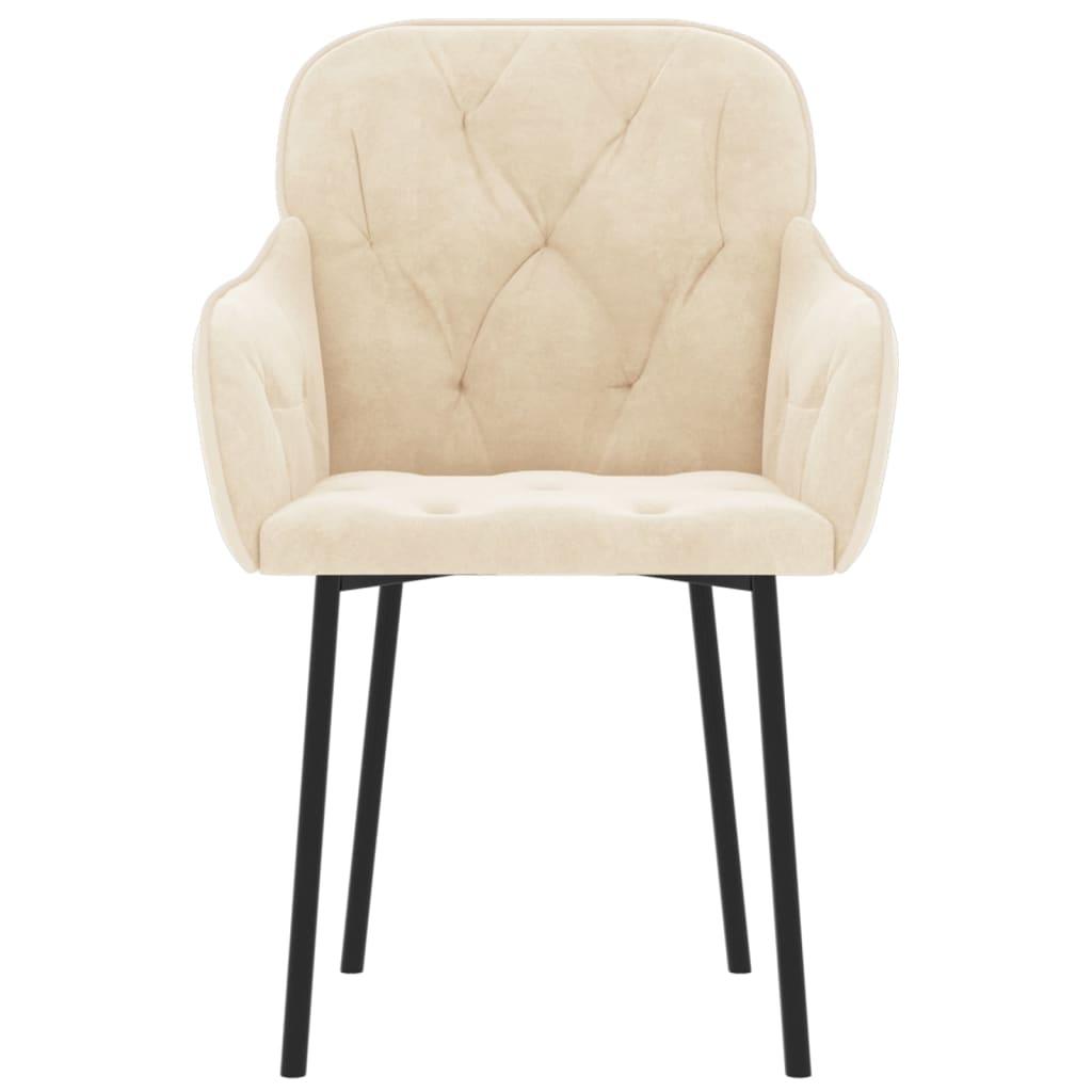 Dining Chairs 2 pcs Cream Velvet