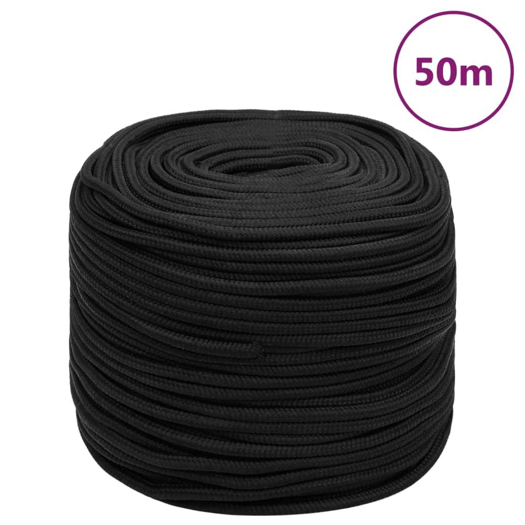 Boat Rope Full Black 6 mm 50 m Polypropylene