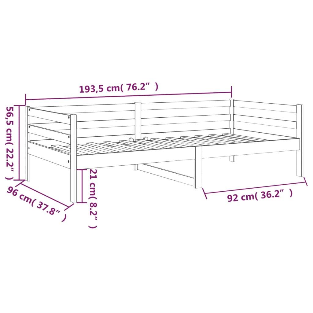 Day Bed without Mattress Honey Brown 90x190 cm Solid Wood Pine