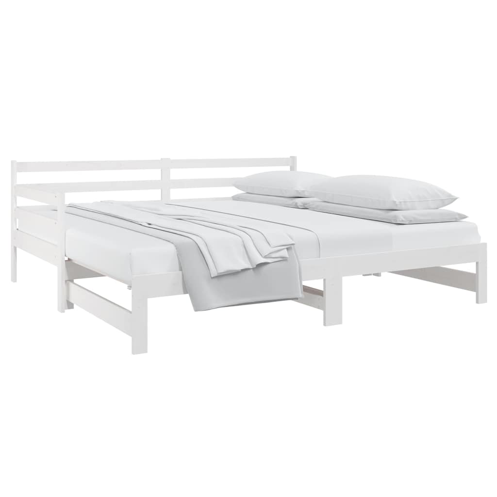 Pull-out Day Bed without Mattress White 2x(90x190) cm