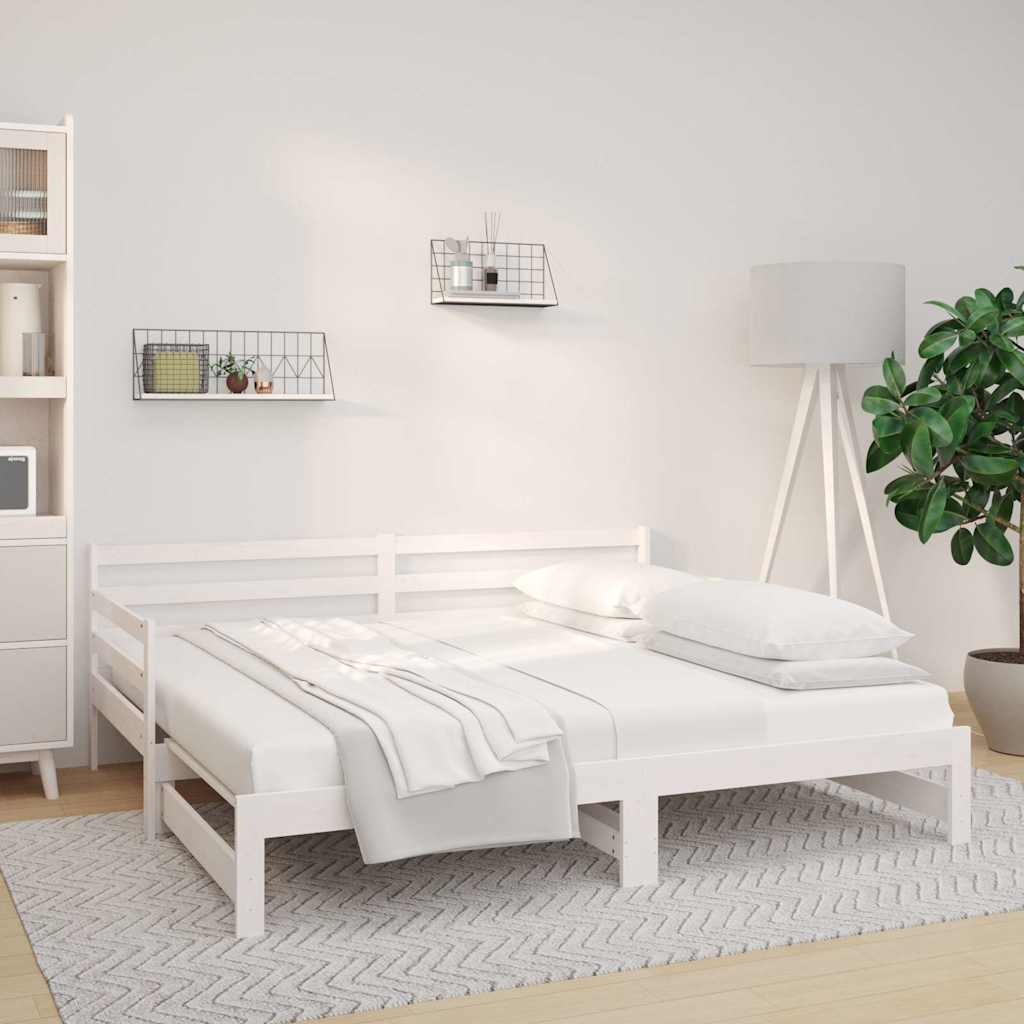 Pull-out Day Bed without Mattress White 2x(90x190) cm