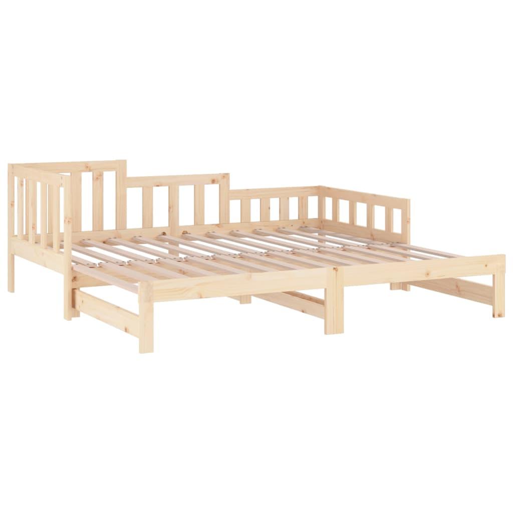 Pull-out Day Bed without Mattress 2x(90x190) cm Solid Wood Pine