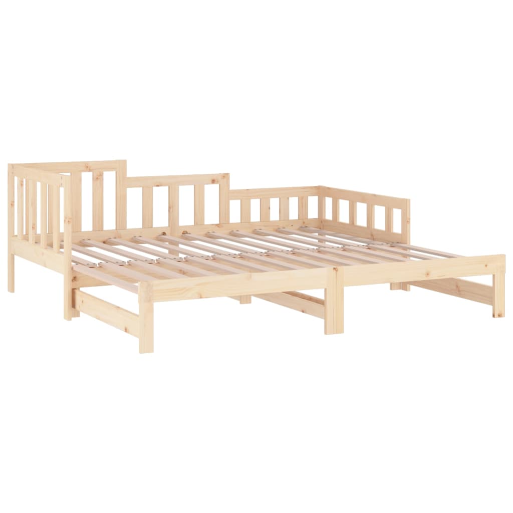 Pull-out Day Bed without Mattress 2x(90x190) cm Solid Wood Pine