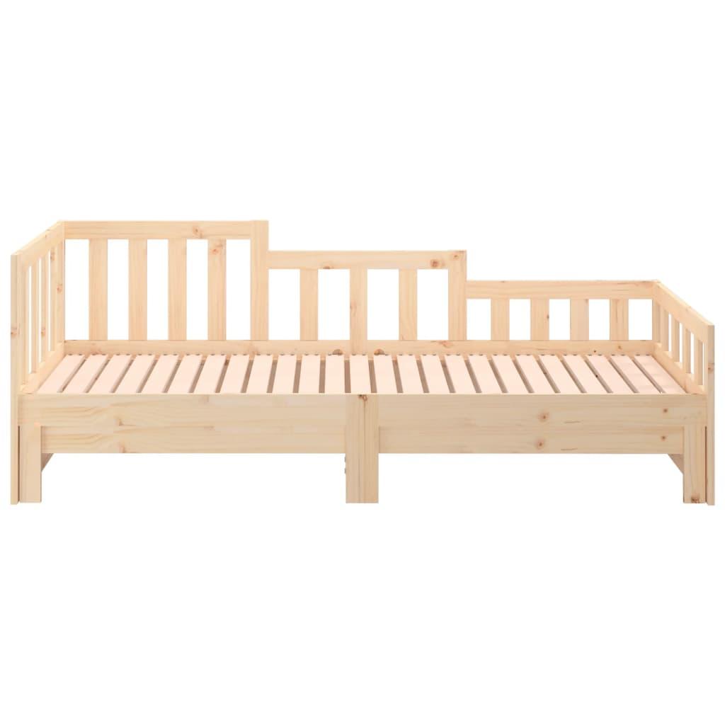 Pull-out Day Bed without Mattress 2x(90x190) cm Solid Wood Pine