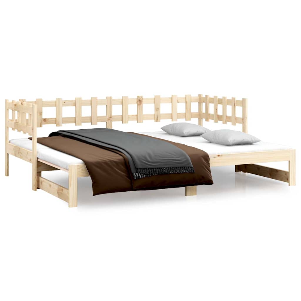 Pull-out Day Bed without Mattress 2x(90x190) cm Solid Wood Pine