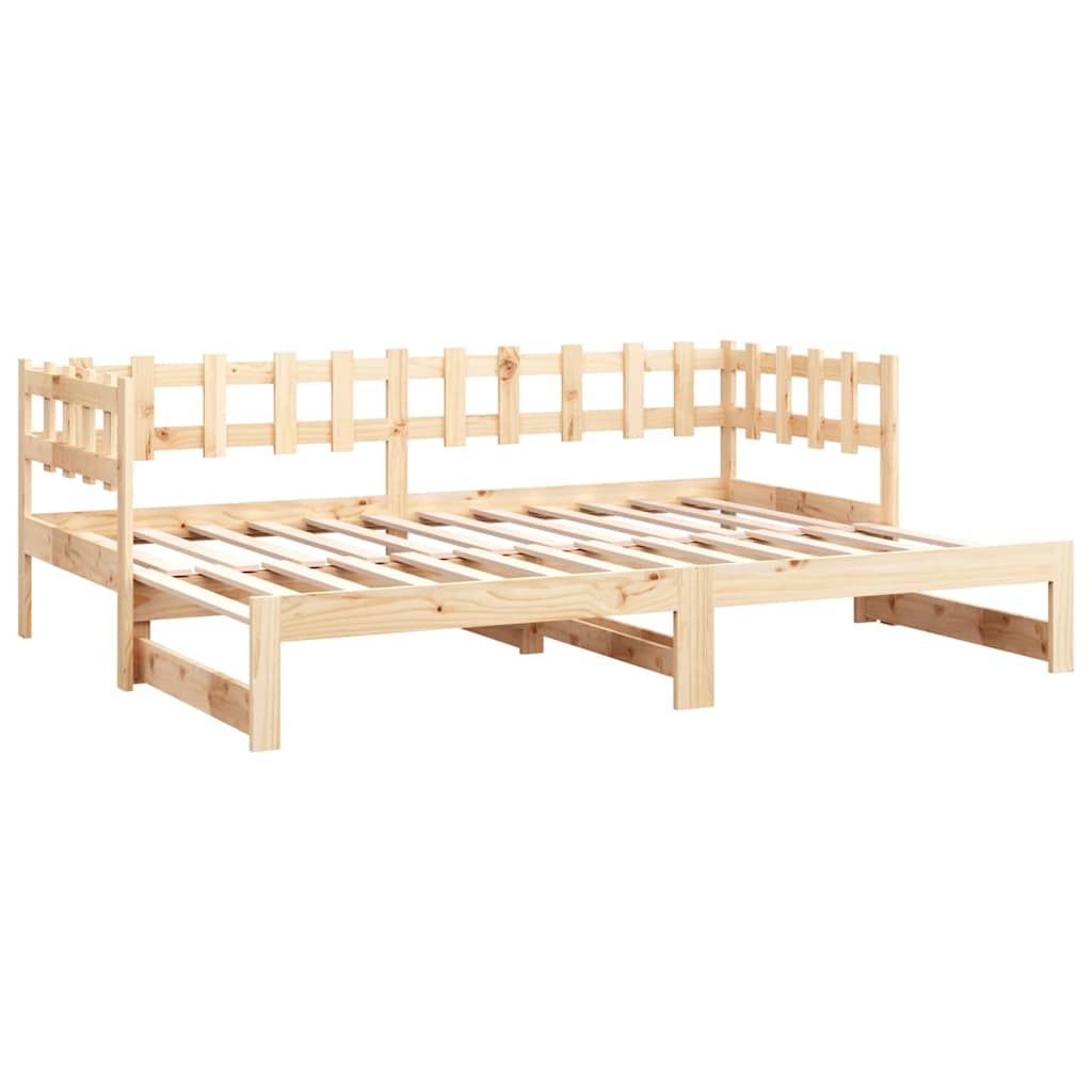 Pull-out Day Bed without Mattress 2x(90x190) cm Solid Wood Pine