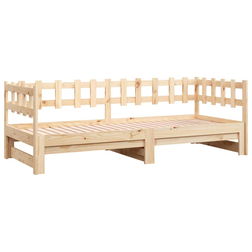 Pull-out Day Bed without Mattress 2x(90x190) cm Solid Wood Pine