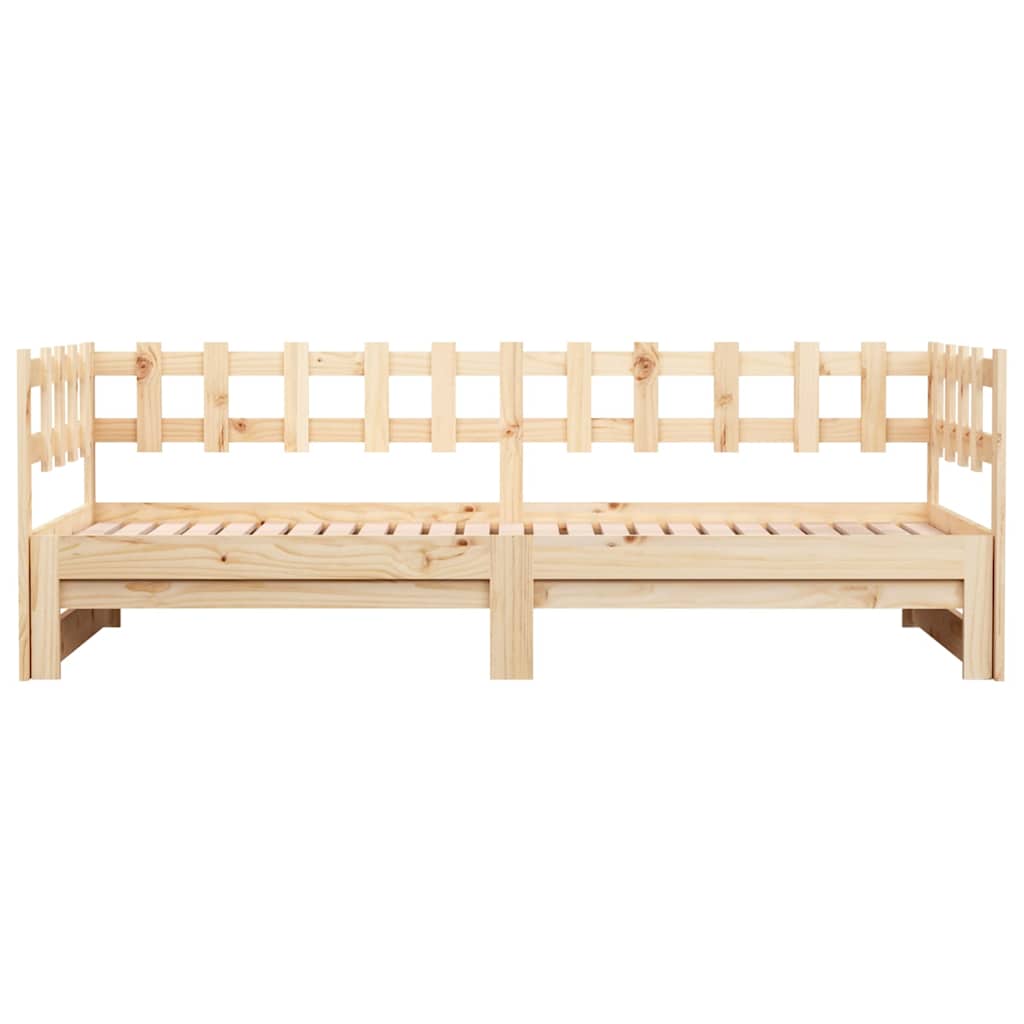 Pull-out Day Bed without Mattress 2x(90x190) cm Solid Wood Pine