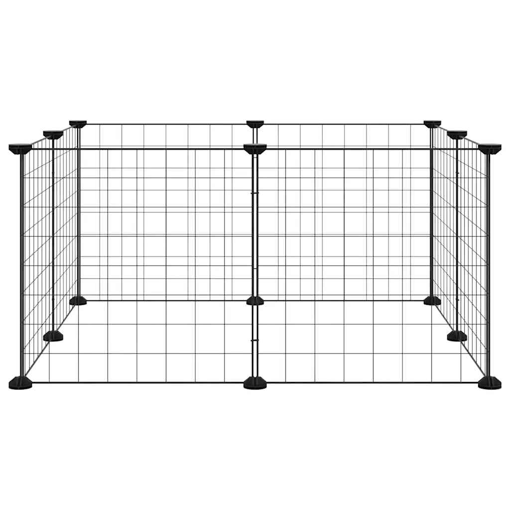 8-Panel Pet Cage Black 35x35 cm Steel