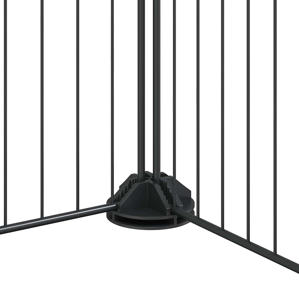 12-Panel Pet Cage with Door Black 105x105x35 cm Steel
