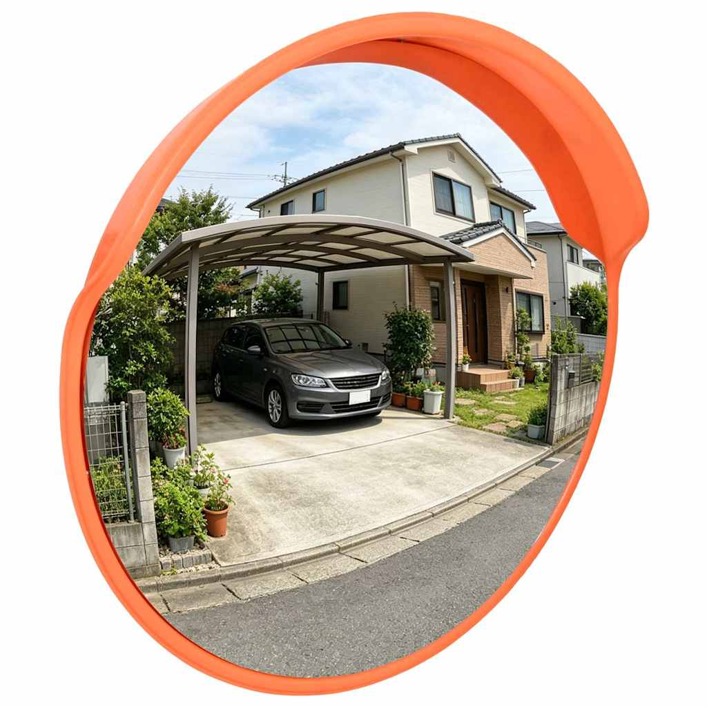Outdoor Convex Traffic Mirror Orange Ø30 cm Polycarbonate