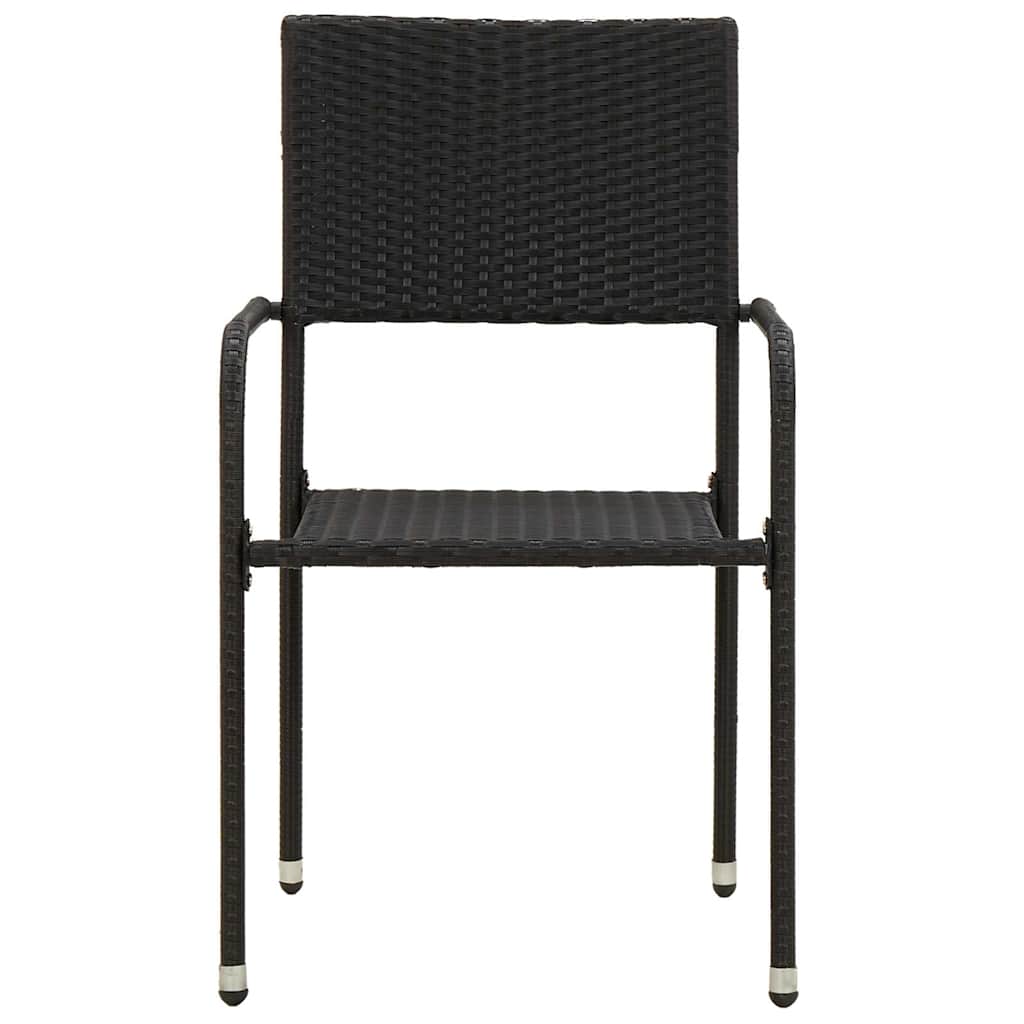 3 Piece Outdoor Dining Set Poly Rattan Black