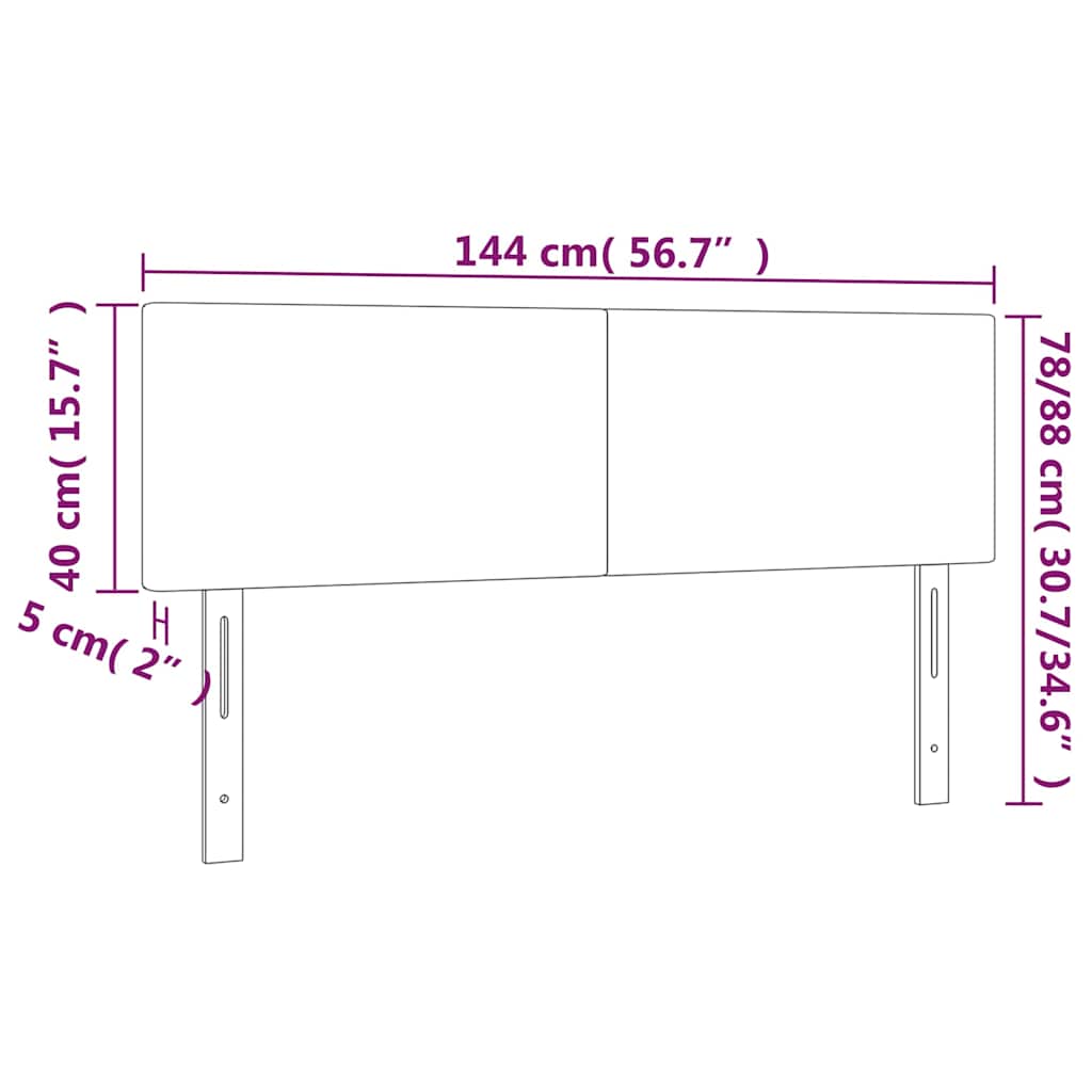Headboards Black 144x5x78/88 cm Fabric