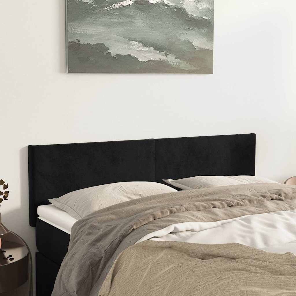Headboards Black 144x5x78/88 cm Velvet