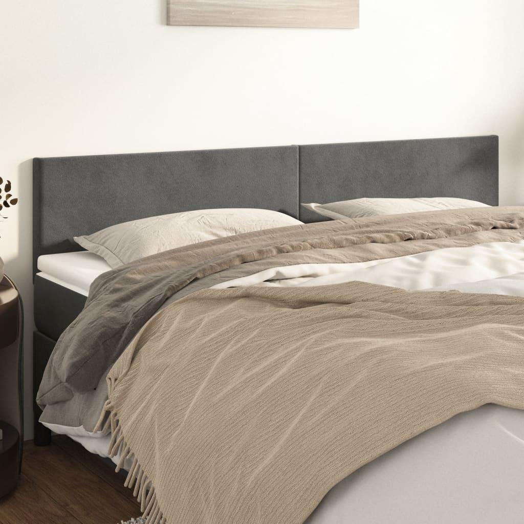 Headboards Dark Grey 160x5x78/88 cm Velvet