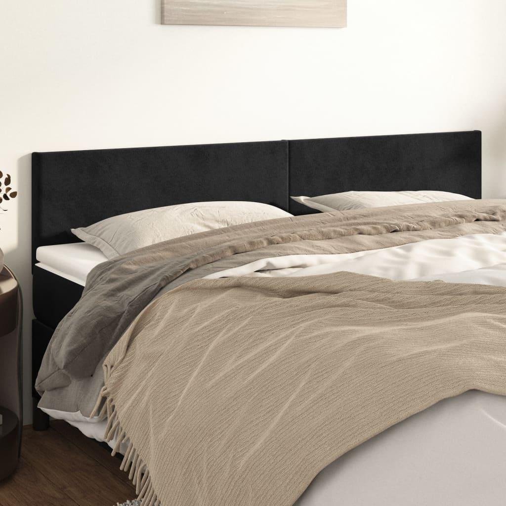 Headboards Black 200x5x78/88 cm Velvet