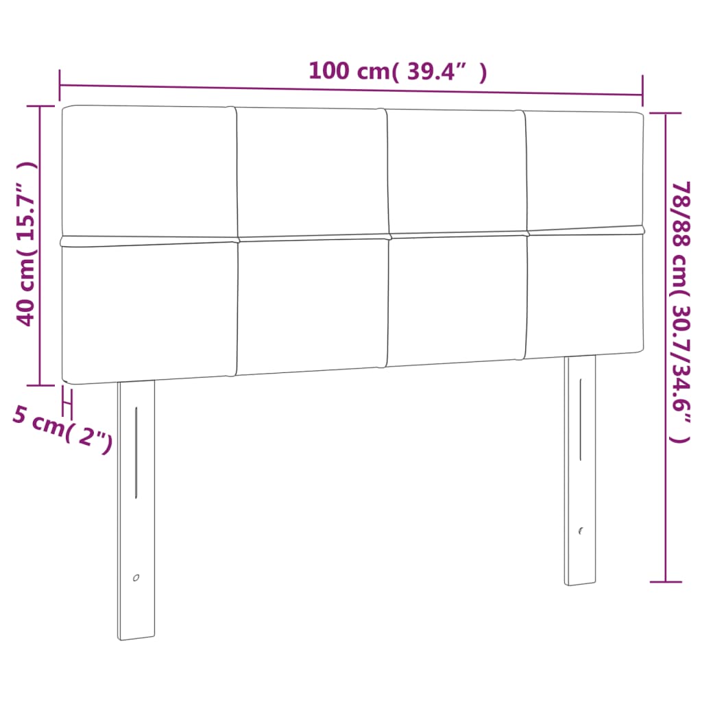 Headboard Dark Grey 100 cm Velvet