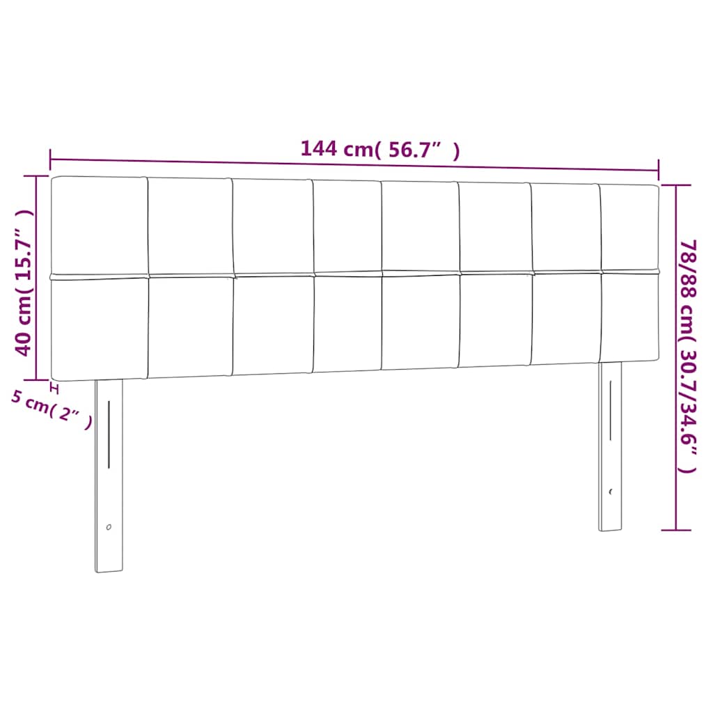 Headboards Black 144x5x78/88 cm Fabric