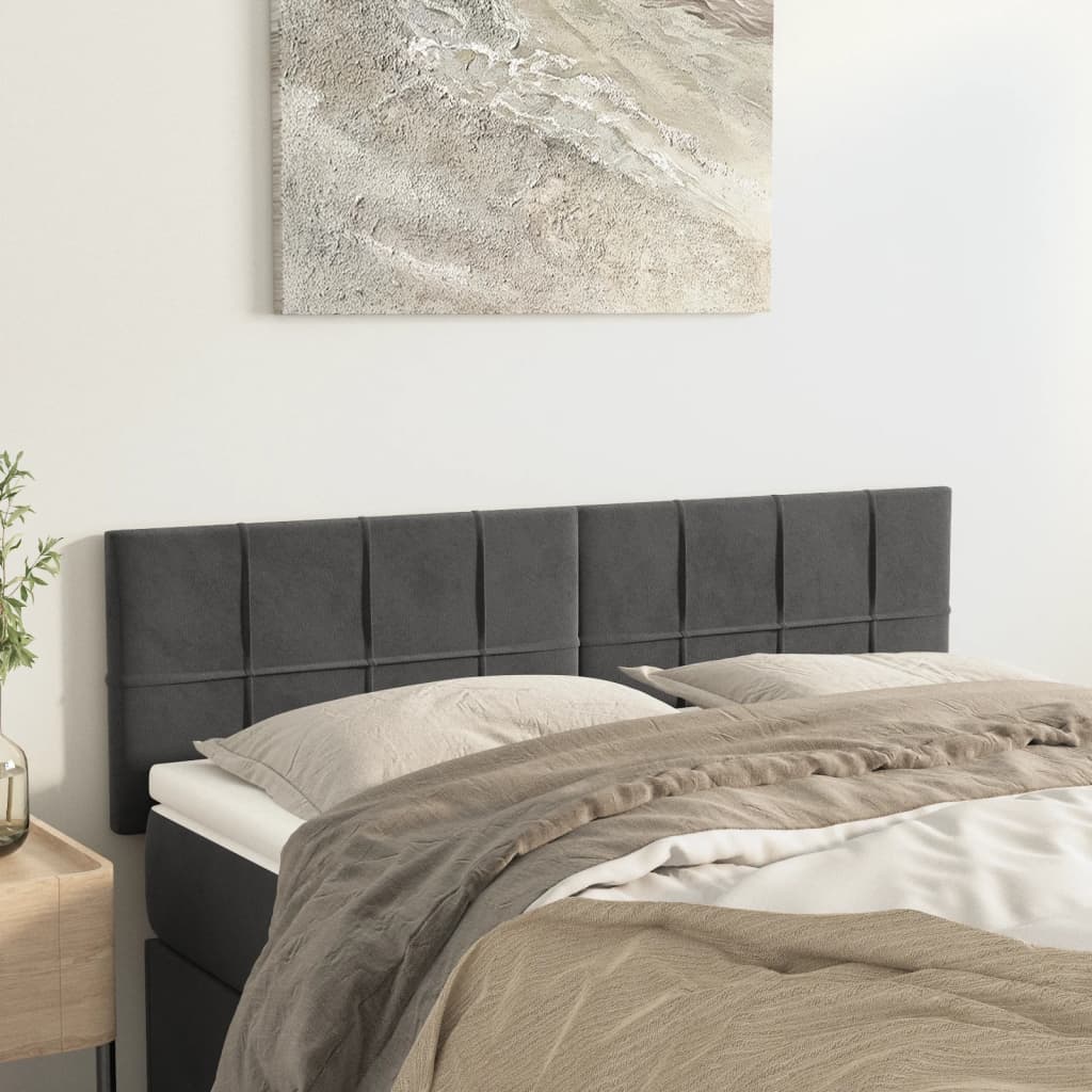 Headboards Dark Grey 144x5x78/88 cm Velvet