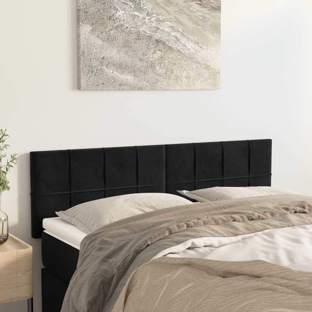 Headboards Black 144x5x78/88 cm Velvet