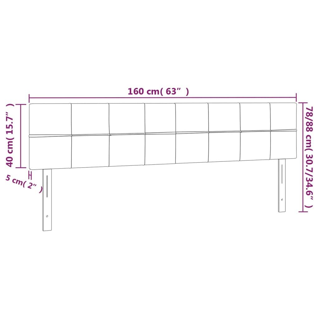 Headboards Dark Grey 160x5x78/88 cm Fabric