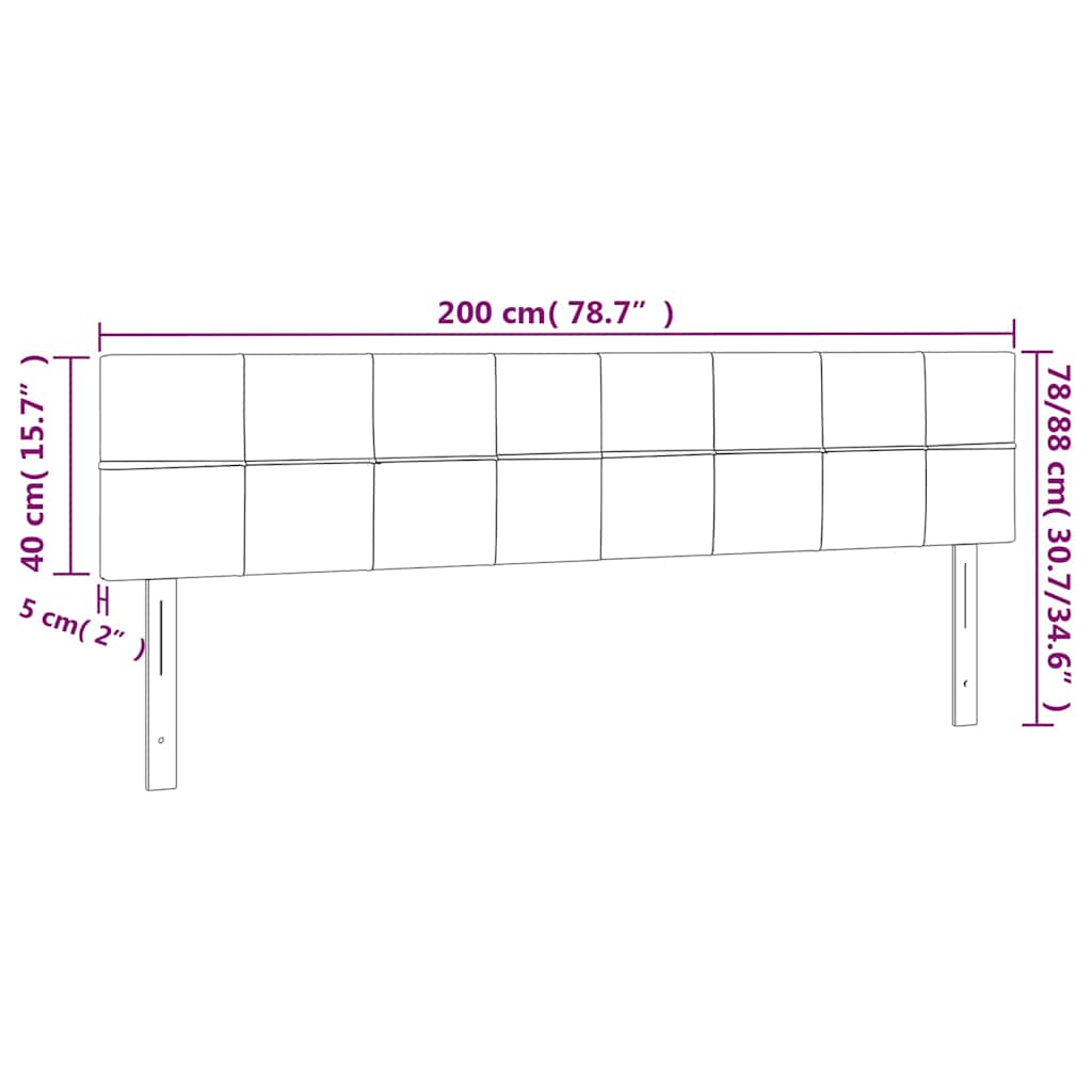 Headboards Black 200x5x78/88 cm Fabric