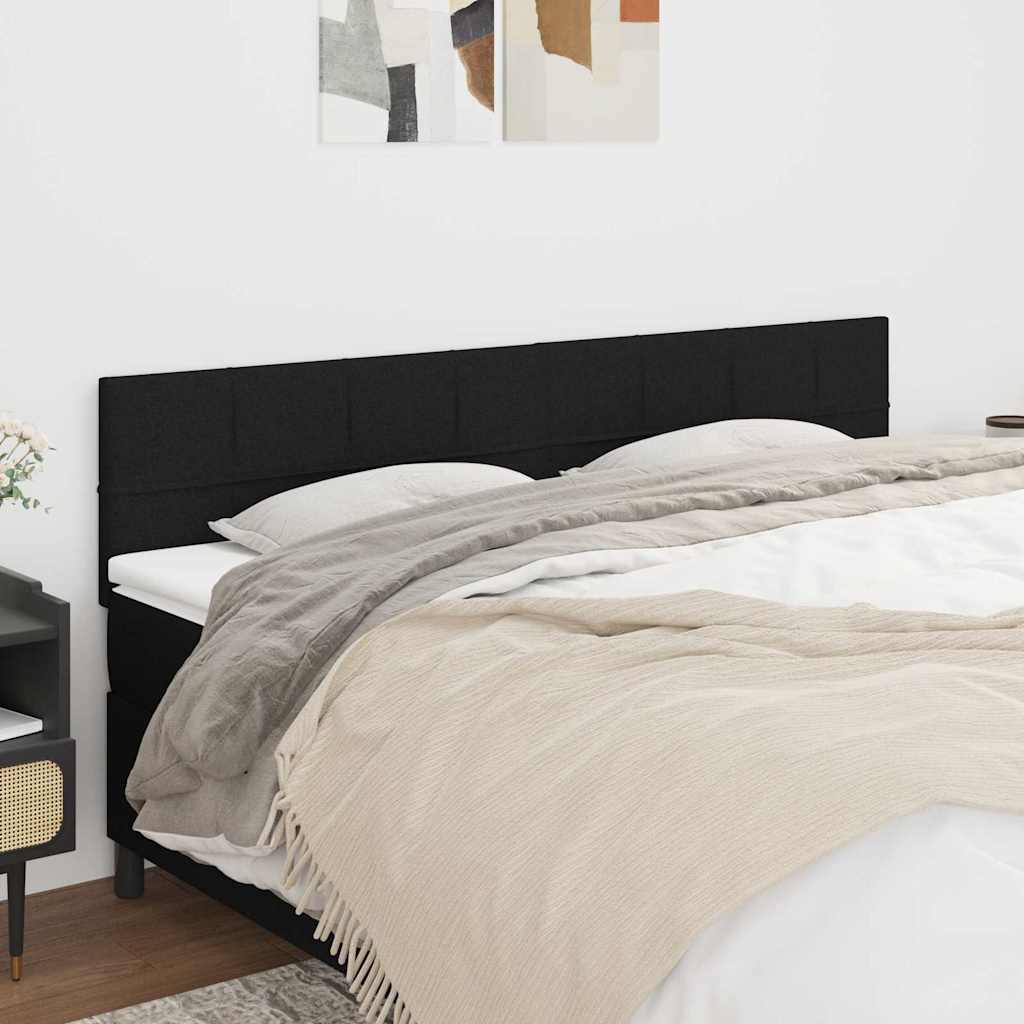 Headboards Black 200x5x78/88 cm Fabric